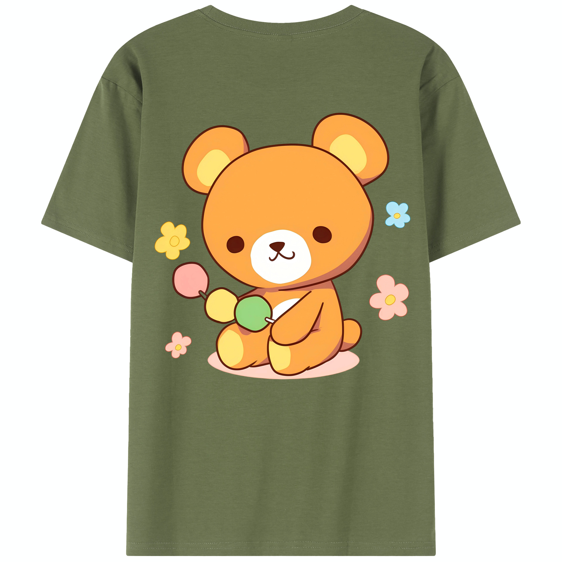 （画像用） リラックマ リラックマ キイロイトリ Rilakkuma Korilakkuma Kiiroitori 綿100％半袖Tシャツ（背面プリント）